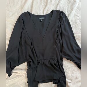 Express Black V-Neck Blouse